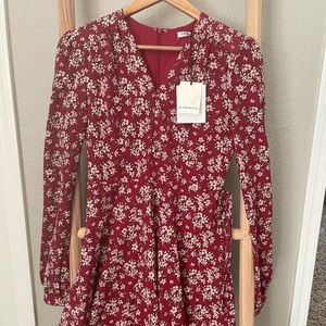 Asos red floral dress